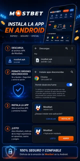 Instalación del APK de Mostbet en Android