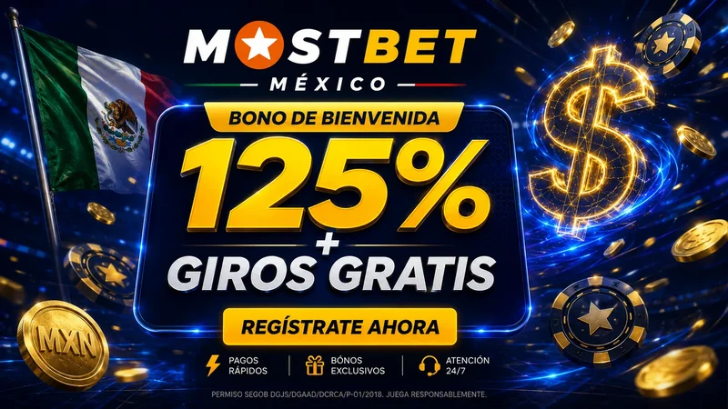 Bono del 125% hasta $6,000 MXN en Mostbet