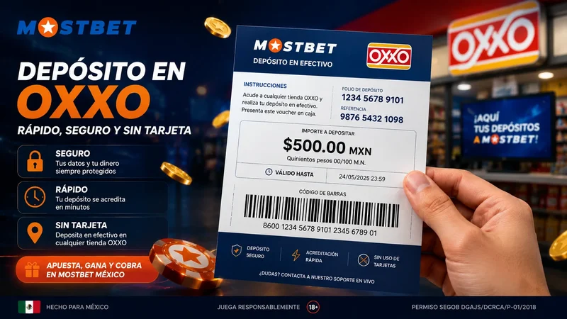 Depósito en efectivo con OXXO Pay en Mostbet