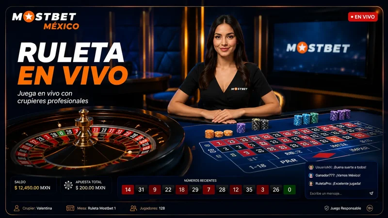 Mesa de ruleta en vivo en Mostbet